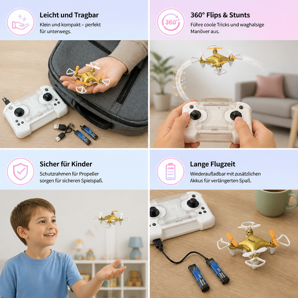 Mini-Drohne – ferngesteuerter Stunt-Flieger für Kinder