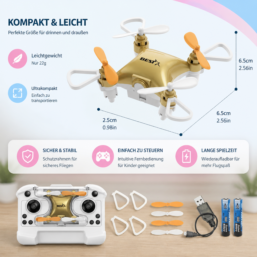 Mini-Drohne – ferngesteuerter Stunt-Flieger für Kinder