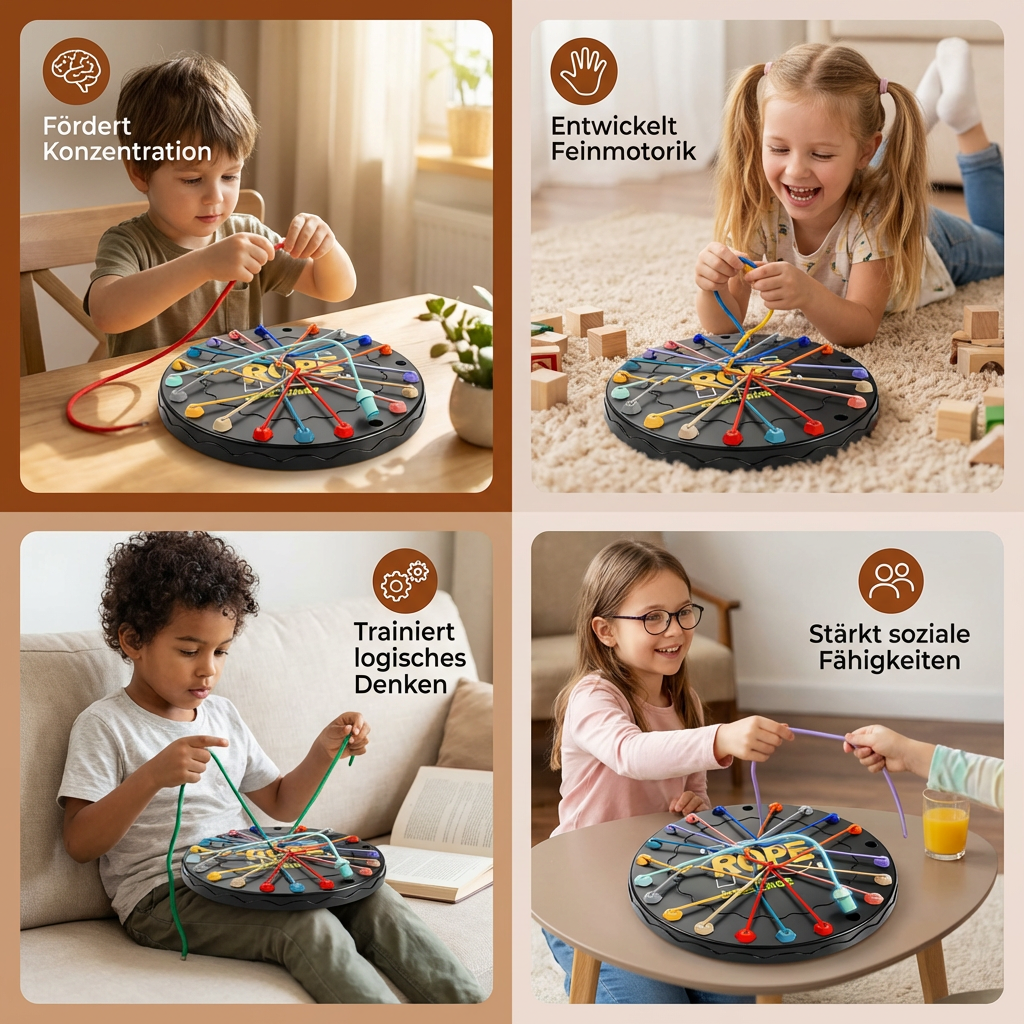 Knoten- & Seil-Logikspiel – Denk- & Strategiespiel für Kinder