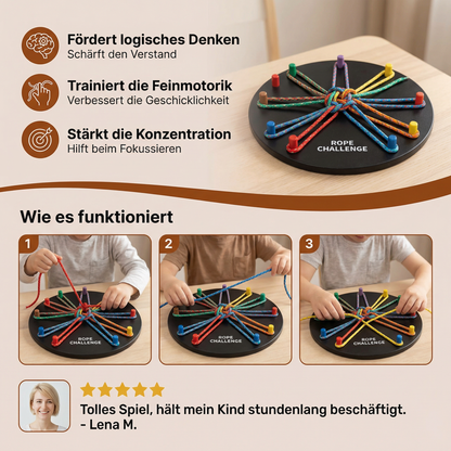 Knoten- & Seil-Logikspiel – Denk- & Strategiespiel für Kinder