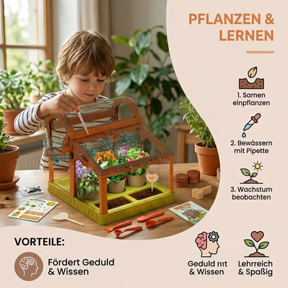 LED Kinder-Gewächshaus aus Acryl – Indoor Pflanzset für spielerisches Lernen & Pflanzenzucht