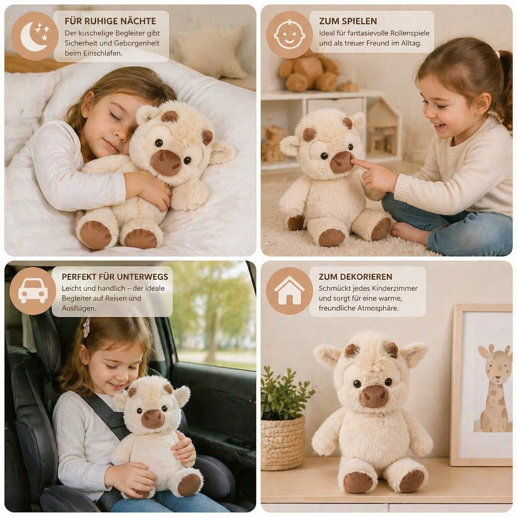 Laufendes Kälbchen - Weiches Cartoon-Plüschtier & Beruhigungshelfer für Kinder