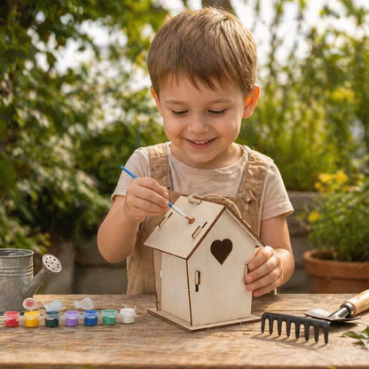 Buntes Vogelhaus Bastel- & Malset für Kinder