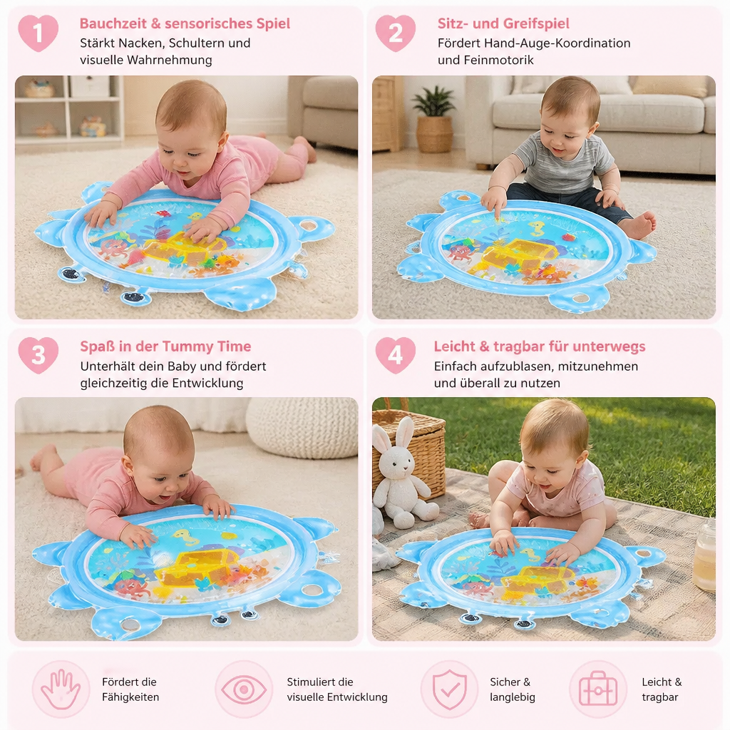 2-in-1 Interaktives Bauchlage-Spielzeug & Spielmatte