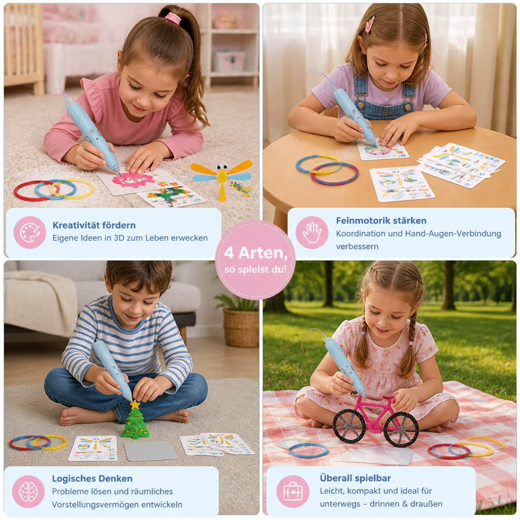 3D-Stift-Set für Kinder mit niedriger Temperatur – Sicheres DIY-STEM-Zeichenset