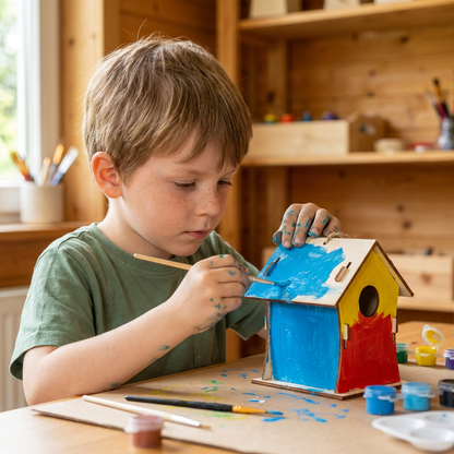 Buntes Vogelhaus Bastel- & Malset für Kinder