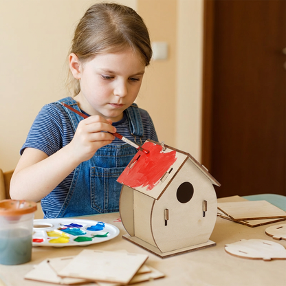 Buntes Vogelhaus Bastel- & Malset für Kinder
