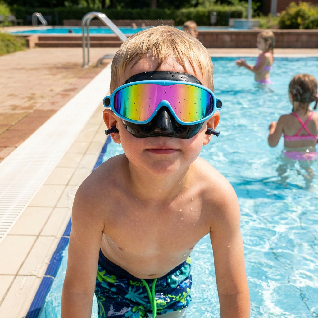 Praktische Schwimmbrille für Kinder – Beschlagfrei, Sicherer Halt & Bequemes Tragen