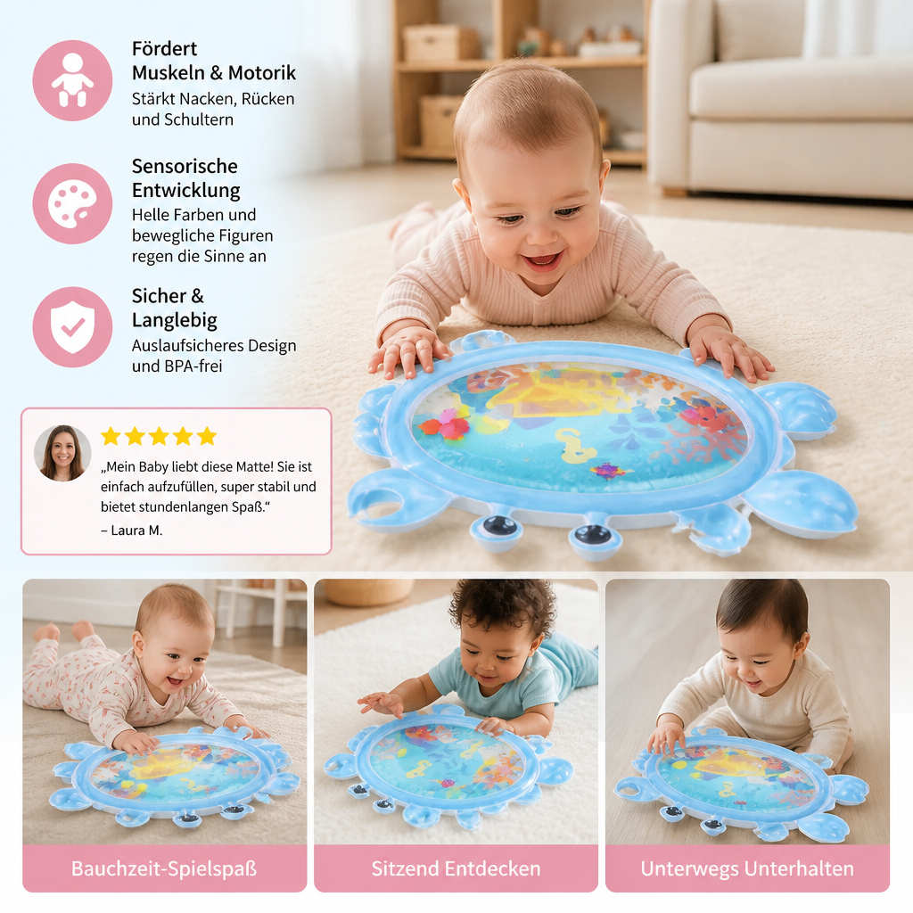 2-in-1 Interaktives Bauchlage-Spielzeug & Spielmatte
