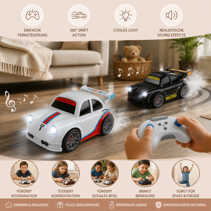 RC-Rennauto mit Driftfunktion für Kinder – Ferngesteuert mit Sensorlichtern & Sound