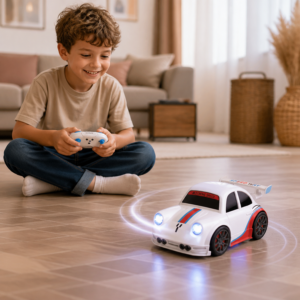 RC-Rennauto mit Driftfunktion für Kinder – Ferngesteuert mit Sensorlichtern & Sound