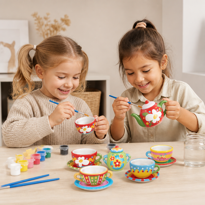 DIY-Keramik-Teeset zum Bemalen für Kinder