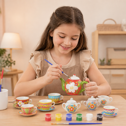 DIY-Keramik-Teeset zum Bemalen für Kinder
