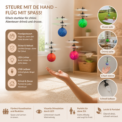 Handgesteuerter fliegender LED-Ball-Drohne für Kinder