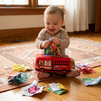 Montessori Zauber-Taschentuchbox – Sensorisches Lernspielzeug für Babys