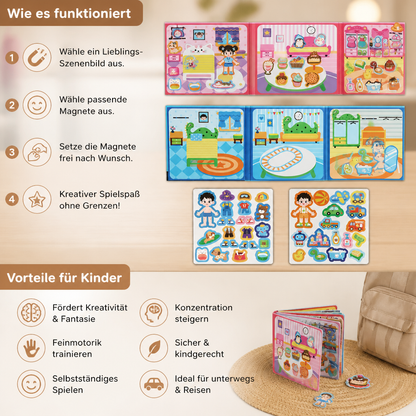 Montessori Magnet-Quiet-Book – Kreatives Ankleide- & Szenenspiel
