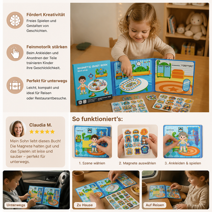 Montessori Magnet-Quiet-Book – Kreatives Ankleide- & Szenenspiel