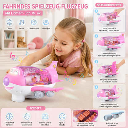 Fahrendes Spielzeug Flugzeug mit Lichtern und Musik