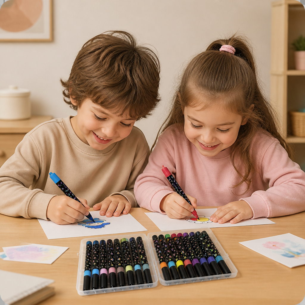 Glitzer-Acrylmarker-Set mit Doppelspitze