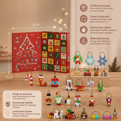 Weihnachtsschmuck-Baustein-Adventskalender