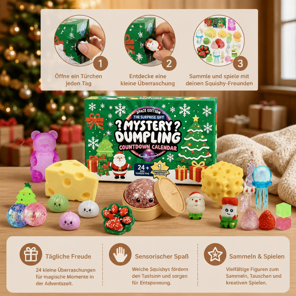 Weihnachts-Squishy-Adventskalender für Kinder
