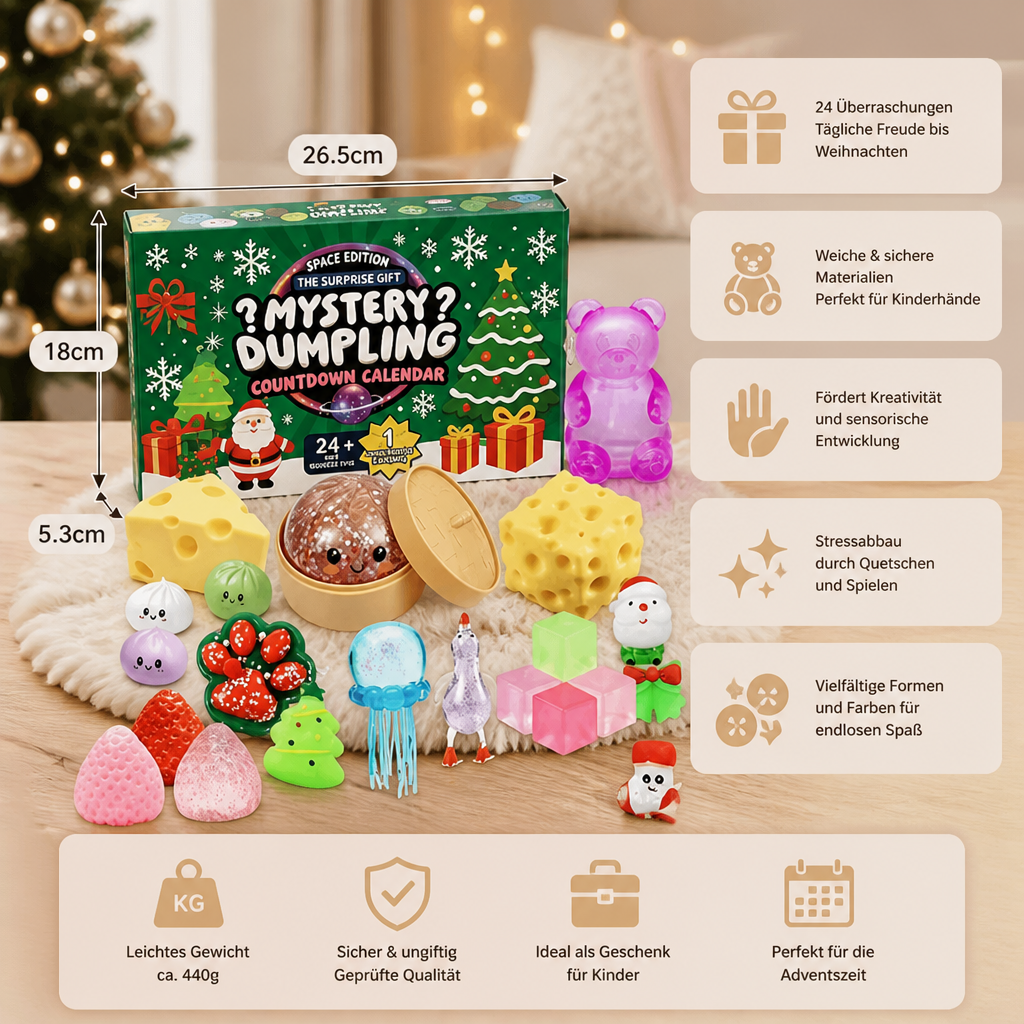 Weihnachts-Squishy-Adventskalender für Kinder