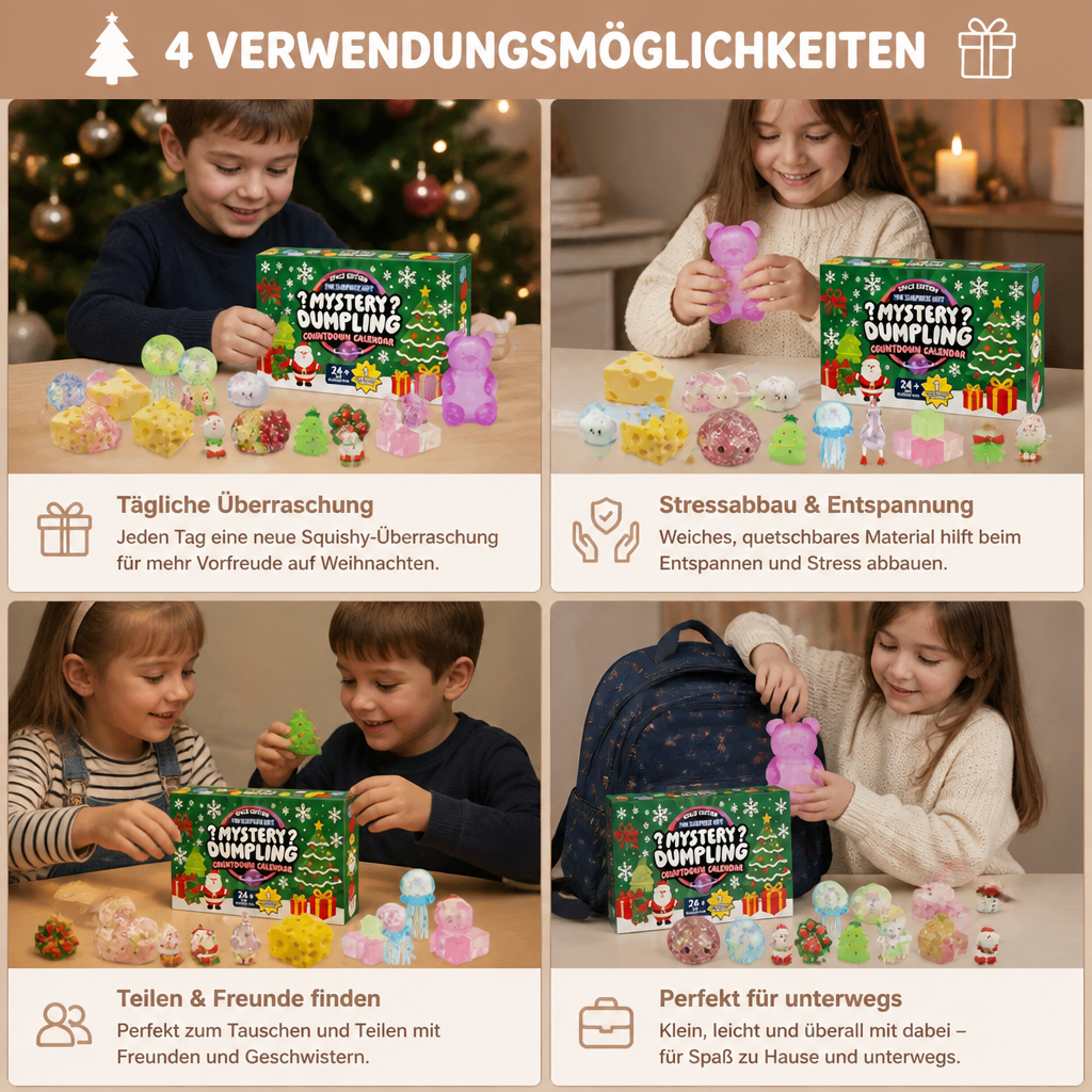 Weihnachts-Squishy-Adventskalender für Kinder