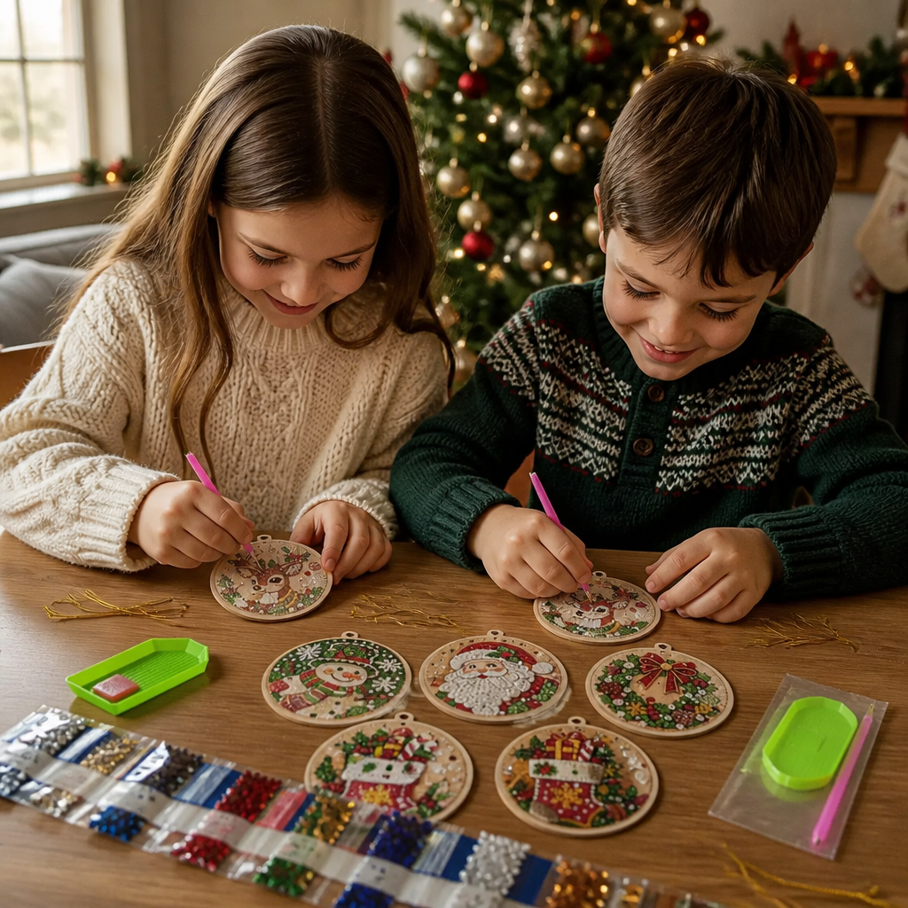 DIY-Weihnachts-Diamond-Painting-Anhänger-Set – Festlicher Christbaumschmuck