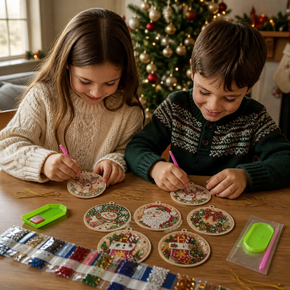 DIY-Weihnachts-Diamond-Painting-Anhänger-Set – Festlicher Christbaumschmuck