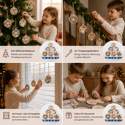 DIY-Weihnachts-Diamond-Painting-Anhänger-Set – Festlicher Christbaumschmuck