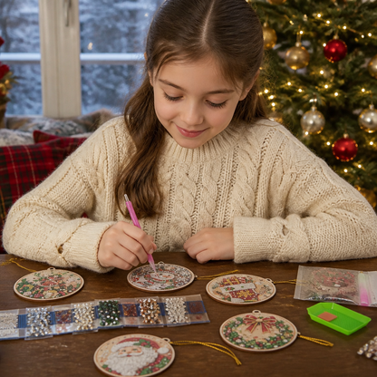 DIY-Weihnachts-Diamond-Painting-Anhänger-Set – Festlicher Christbaumschmuck