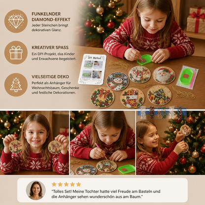 DIY-Weihnachts-Diamond-Painting-Anhänger-Set – Festlicher Christbaumschmuck