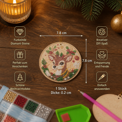 DIY-Weihnachts-Diamond-Painting-Anhänger-Set – Festlicher Christbaumschmuck