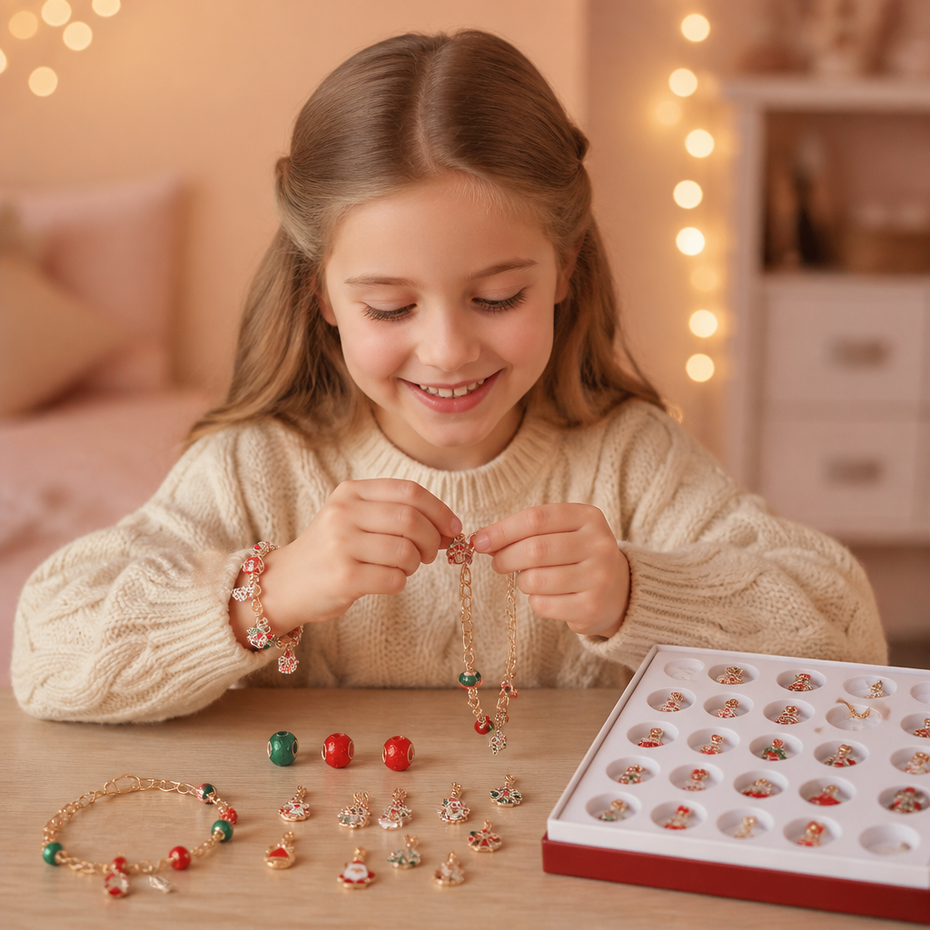 24-Tage-Weihnachtsarmband-Adventskalender – DIY-Schmuckset für Mädchen