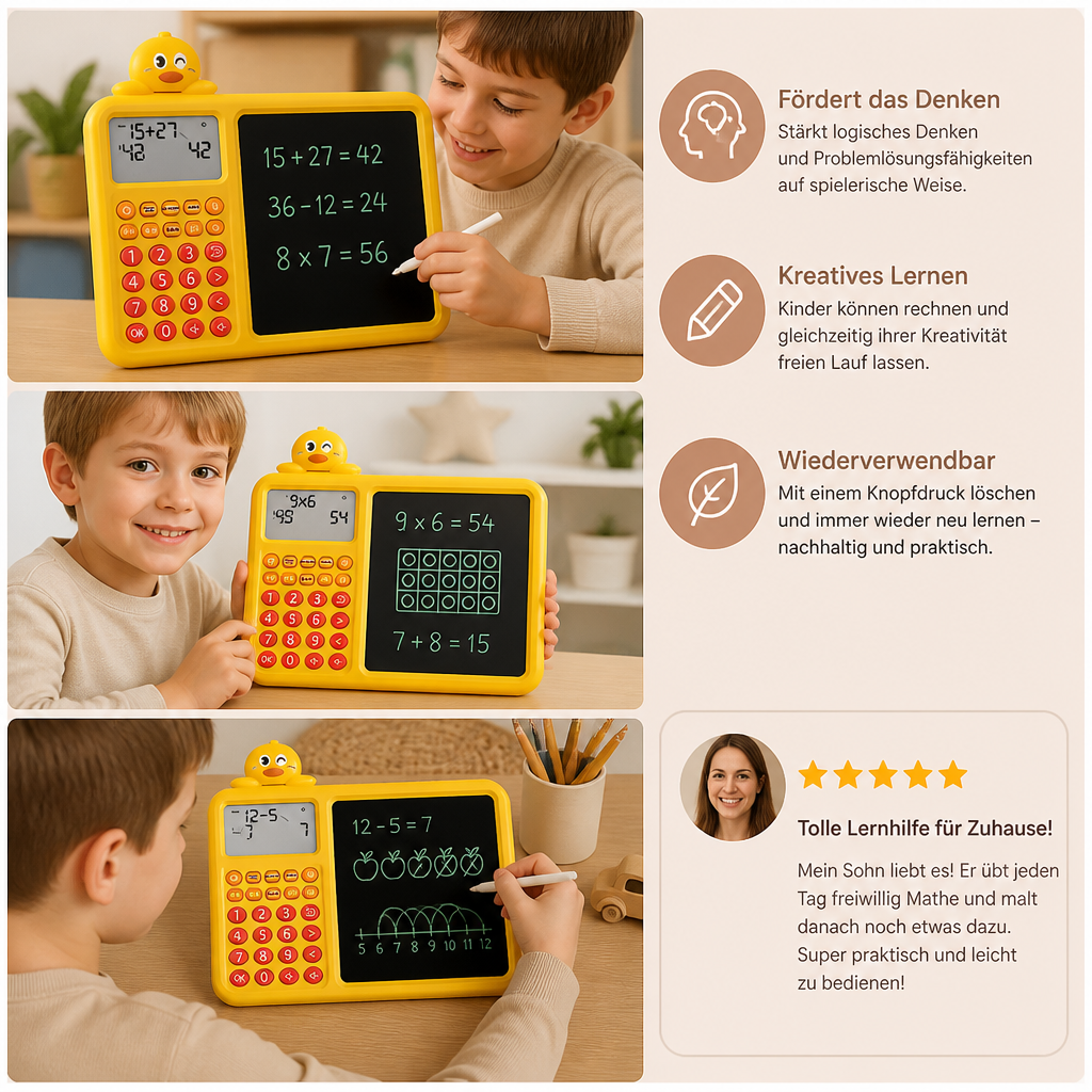 Interaktives Mathe-Zeichen- & Lösch-Lernset für Kinder