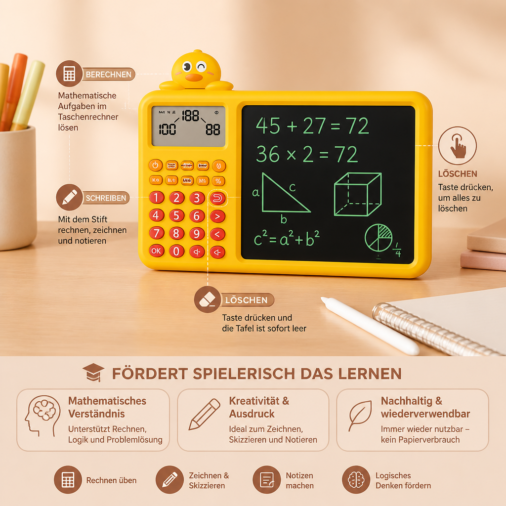 Interaktives Mathe-Zeichen- & Lösch-Lernset für Kinder