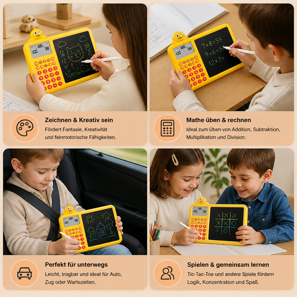 Interaktives Mathe-Zeichen- & Lösch-Lernset für Kinder