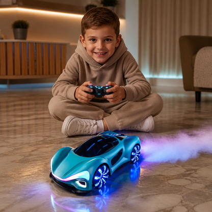 Leuchtendes RC-Driftauto mit Sprüheffekt & Ladestation