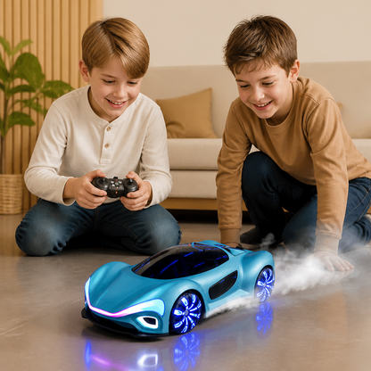 Leuchtendes RC-Driftauto mit Sprüheffekt & Ladestation