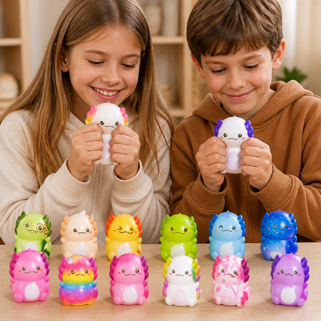 12er-Pack weiche Axolotl-Squishies – Anti-Stress-Spielzeug