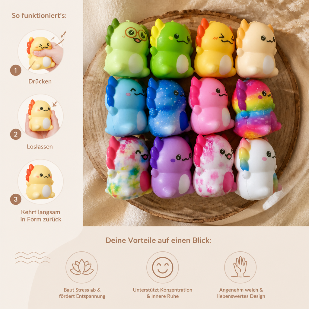 12er-Pack weiche Axolotl-Squishies – Anti-Stress-Spielzeug