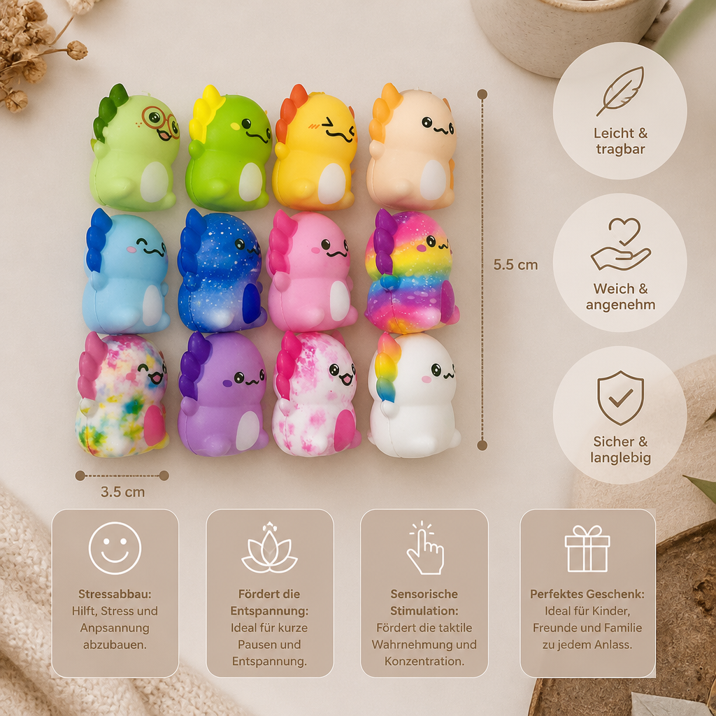 12er-Pack weiche Axolotl-Squishies – Anti-Stress-Spielzeug
