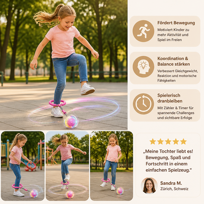 3-in-1 LED-Springball mit Sprungzähler & Timer für Kinder