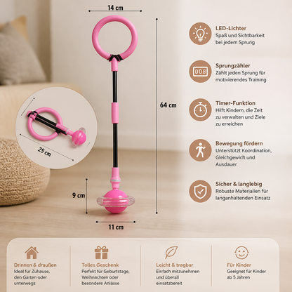 3-in-1 LED-Springball mit Sprungzähler & Timer für Kinder