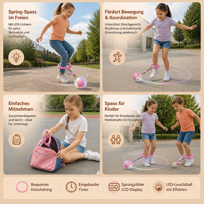 3-in-1 LED-Springball mit Sprungzähler & Timer für Kinder