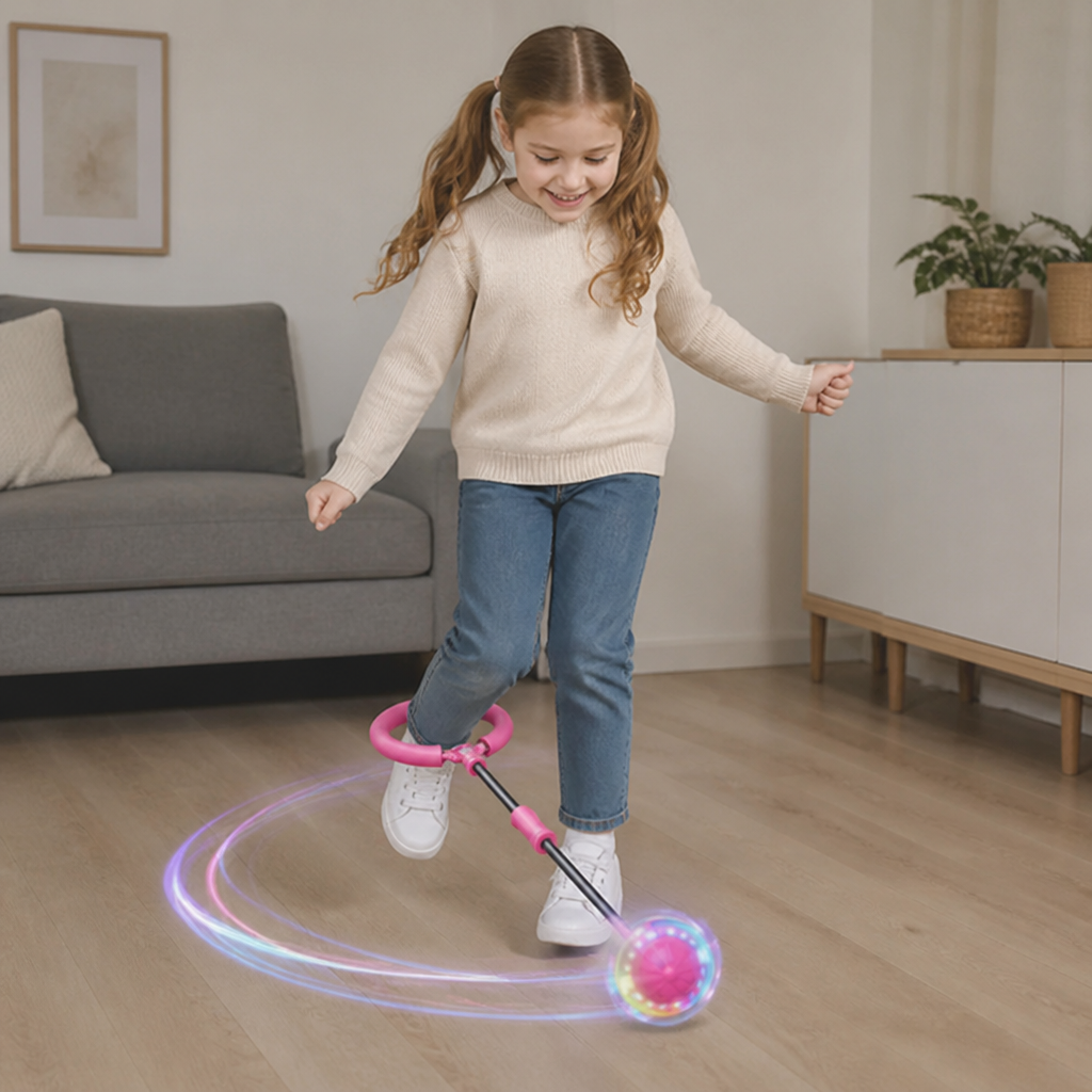 3-in-1 LED-Springball mit Sprungzähler & Timer für Kinder
