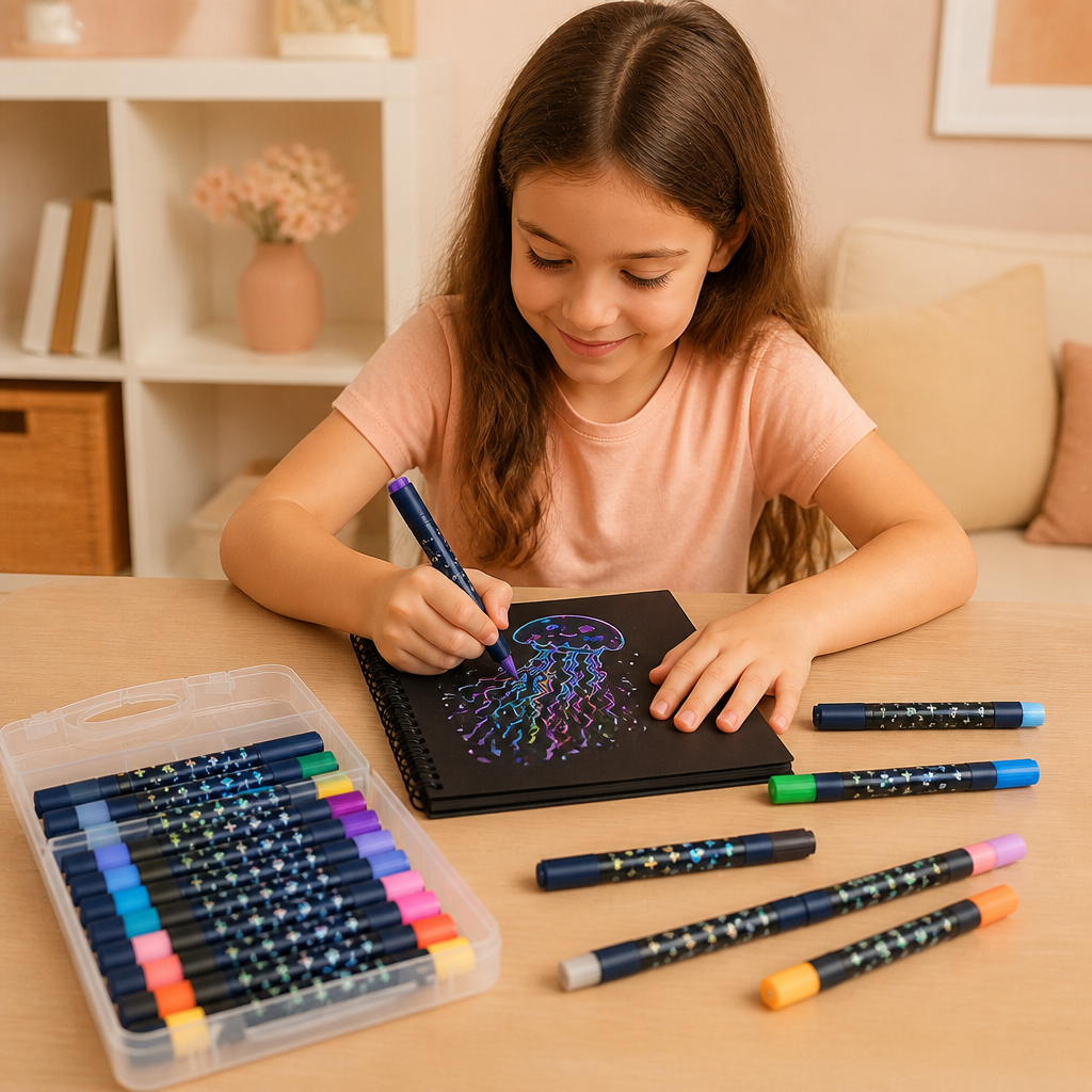 Glitzer-Acrylmarker-Set mit Doppelspitze