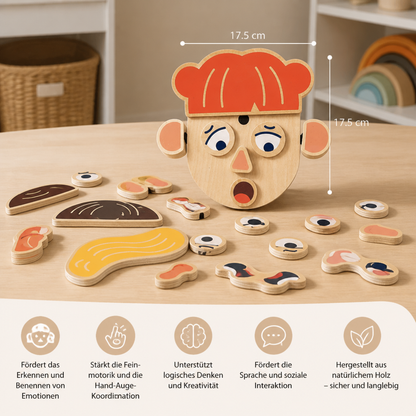 Holz-Lernspielzeug für Gesichtsausdrücke & Emotionen für Kinder
