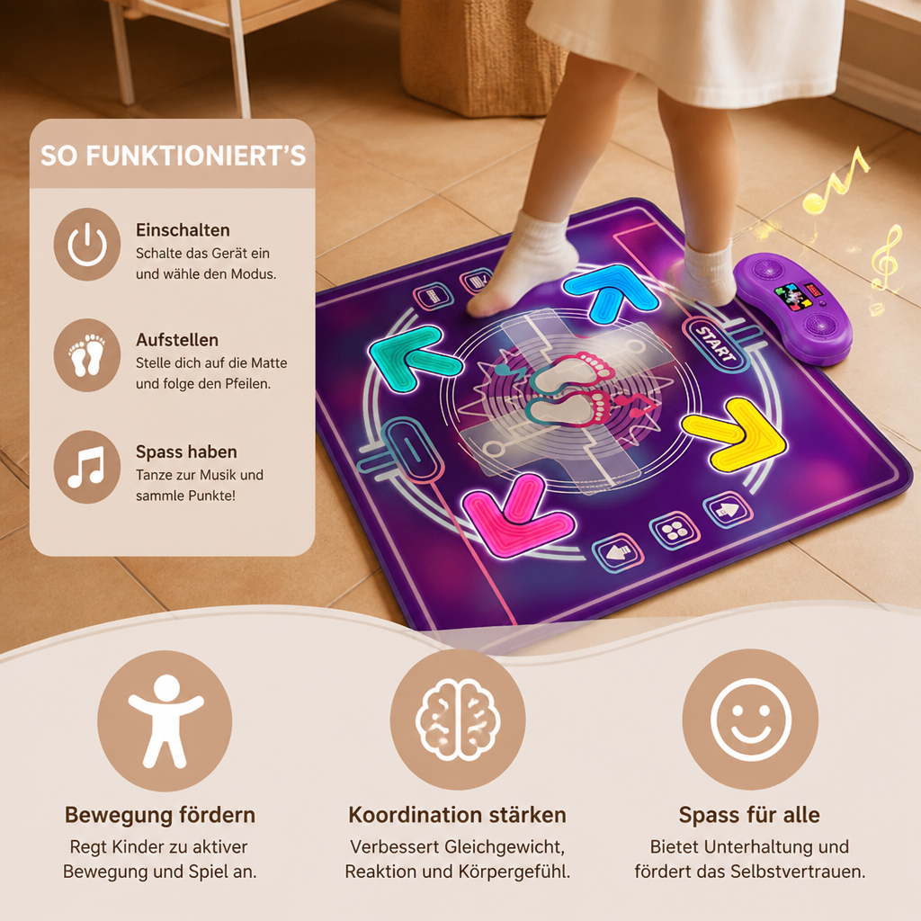 Interaktive musikalische Tanzmatte mit LED-Lichtern für Kinder
