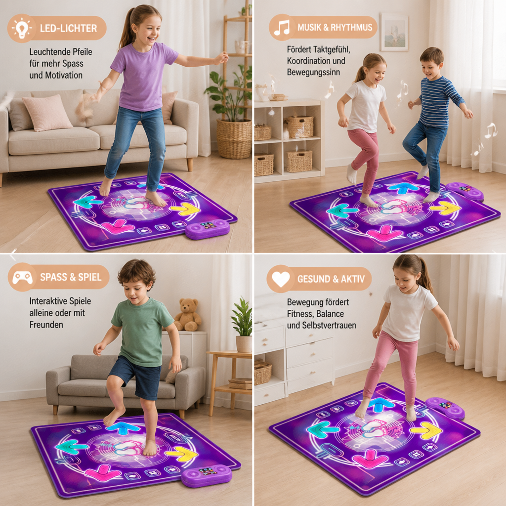 Interaktive musikalische Tanzmatte mit LED-Lichtern für Kinder